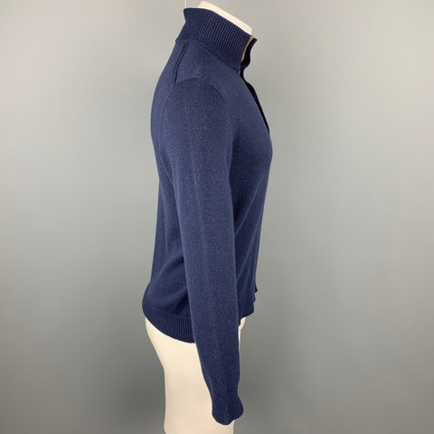 RALPH LAUREN Purple Label Size S Navy Cashmere Mock Turtleneck Pullover