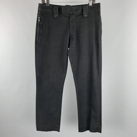 IMPERIAL Talla 30 Pantalones casuales con bolsillos con cremallera en mezcla de algodón negro