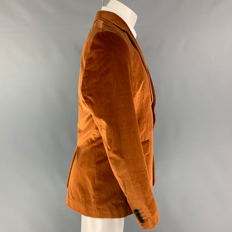 PAUL SMITH Size 40 Rust Cotton Velvet Notch Lapel Sport Coat