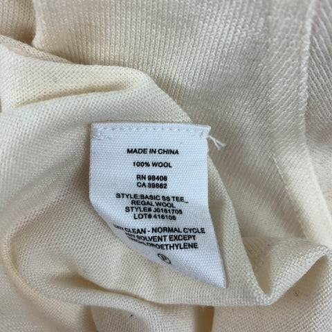 THEORY Size M Beige Wool Crew-Neck T-shirt