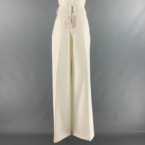 ALEXANDER VAUTHIER Size 8 Off White Polyester Elastane Dress Pants