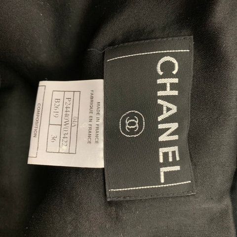 CHANEL B2619 04A Talla 4 Chaqueta con frente abierto bouclé multicolor negro