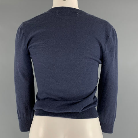 MARNI Size 2 Blue Cashmere 3/4 Sleeves Cardigan