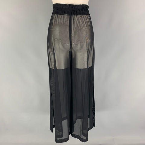 VINTAGE Taille S Pantalon habillé noir à jambes larges