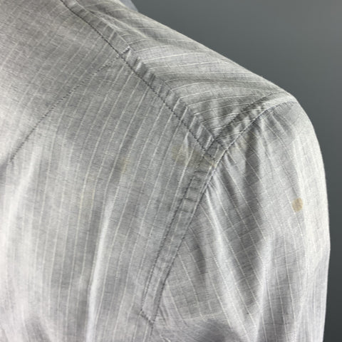 YVES SAINT LAURENT Size 44 Grey Window Pane Cotton Light Weight Sport Coat