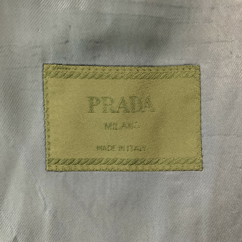 PRADA Size 44 Navy Virgin Wool Silk Single Breasted Suit