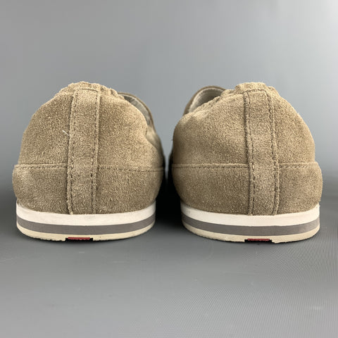 PRADA Size 9 Taupe Suede Slip On Loafers