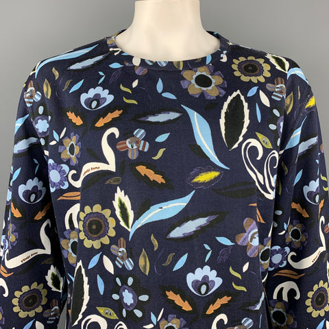 FENDI S/S 2017 Size XXL Multi-Color Abstract Cotton / Polyamide Long Sleeve Sweatshirt