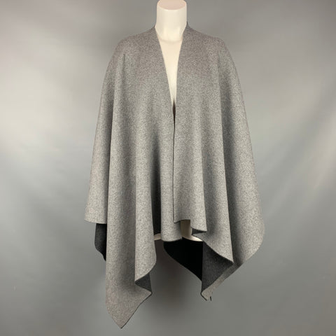 MAX MARA Châle Cape Serra réversible gris et anthracite chiné