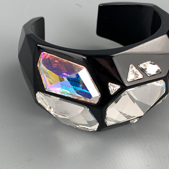 SWAROVSKI Black Acetate Crystal Cuff Bracelet