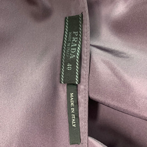 PRADA Taille 4 Jupe unie en soie lilas