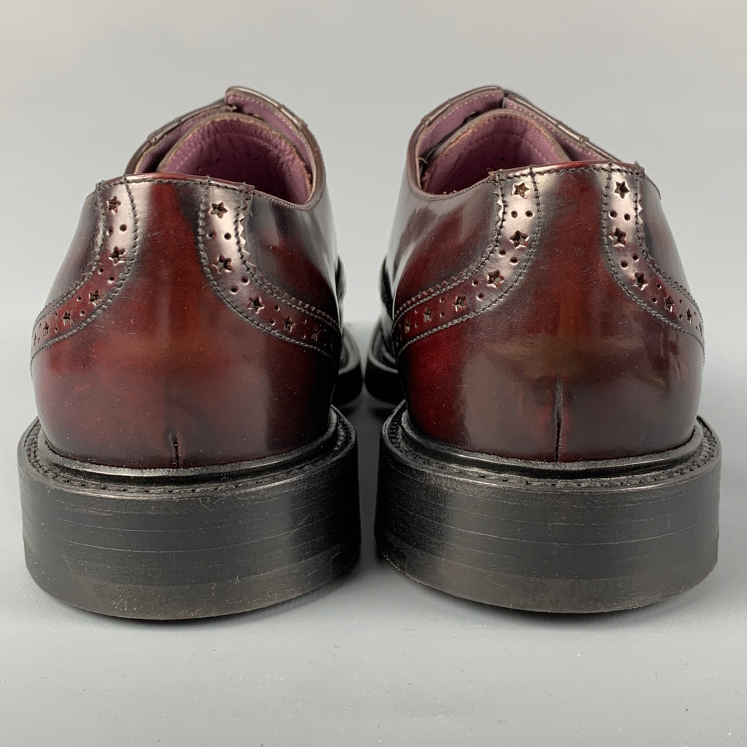 VIVIENNE WESTWOOD Size 11 Burgundy Antique Leather Lace Up Shoes