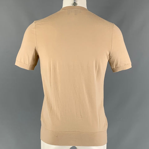 THEORY Size M Beige Solid Wool Short Sleeve T-shirt