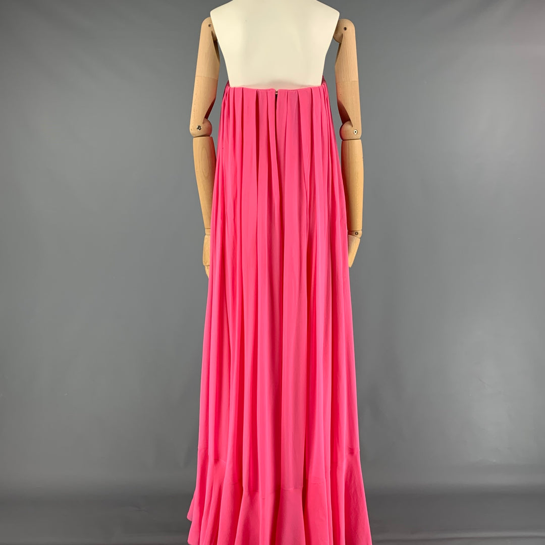 DELPOZO FW 19 Size 4 Pink Silk Strapless Dress