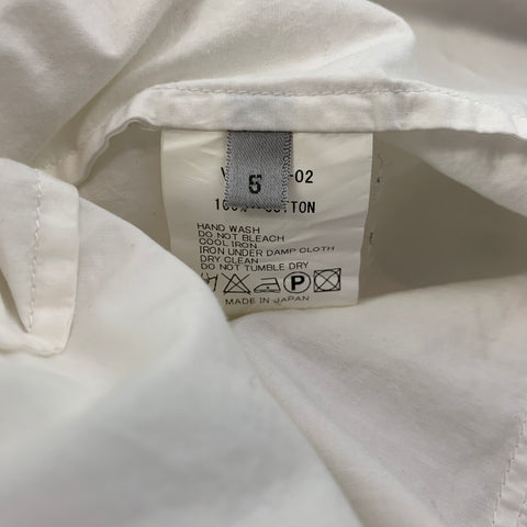 THE VIRIDI-ANNE Size L White Cotton Hidden Buttons Long Sleeve Shirt
