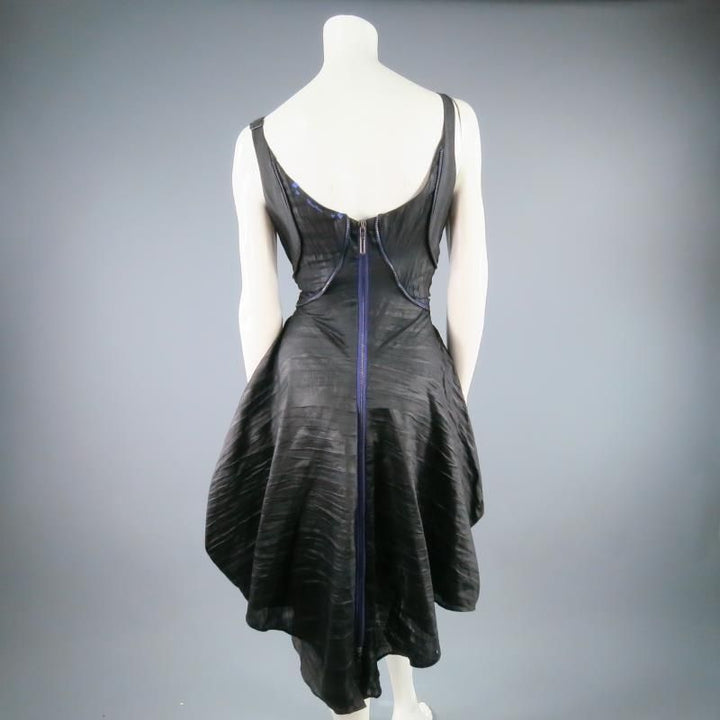 COSA NOSTRA by Jeffrey Sebelia Size M Black Textured Silk Blend Jacket & Dress Set