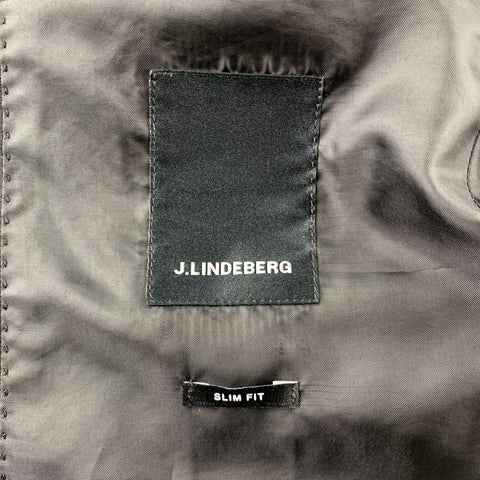 J. LINDEBERG Size 44 Long Black Woven Polyamide / Cotton Sport Coat