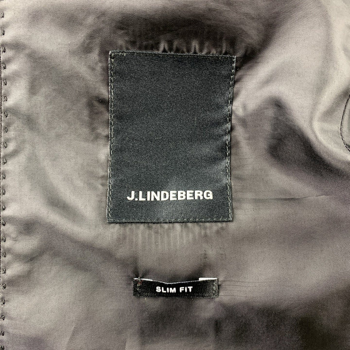 J. LINDEBERG Size 44 Long Black Woven Polyamide / Cotton Sport Coat