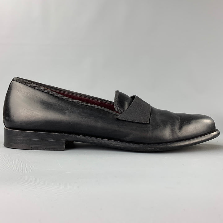 SALVATORE FERRAGAMO Size 11 Black Leather Slip On Loafers