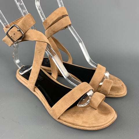 ALEXANDER WANG Sandalias NAURA con correa en el tobillo de ante color canela Talla 6