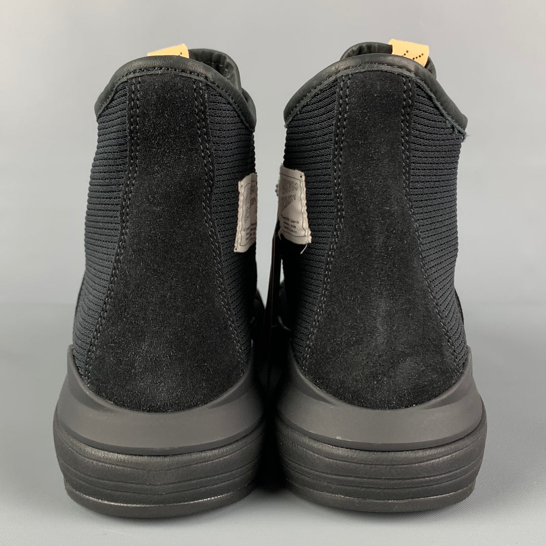 VISVIM Size 10.5 Black Mixed Material Lanier High-Top Sneakers