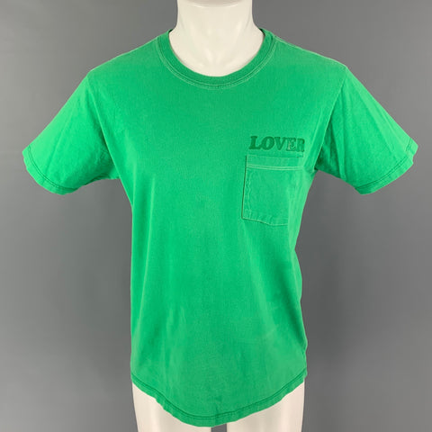 BIANCA CHANDON Size M Green Cotton Patch Pocket T-shirt