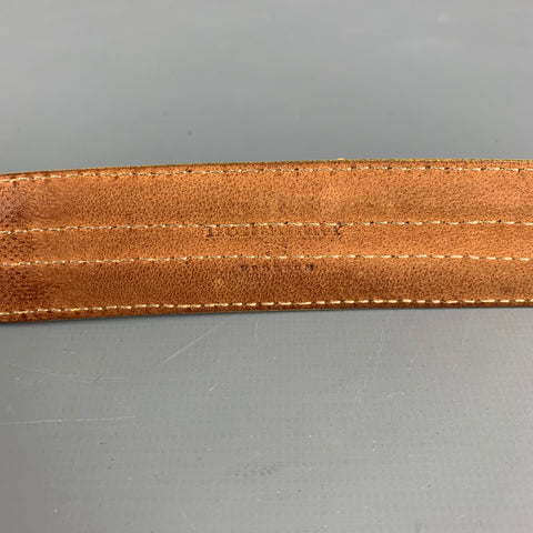 BURBERRY PRORSUM Size 32 Yellow Textured Leather Belt