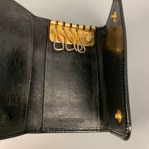 PRADA Black Patent Leather 4 Key Holder