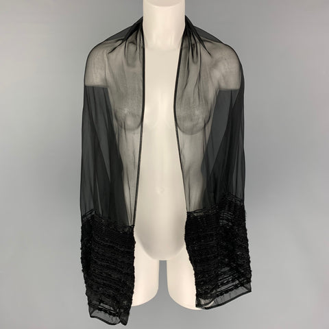 GIORGIO ARMANI Cárdigan transparente de mezcla de seda negro
