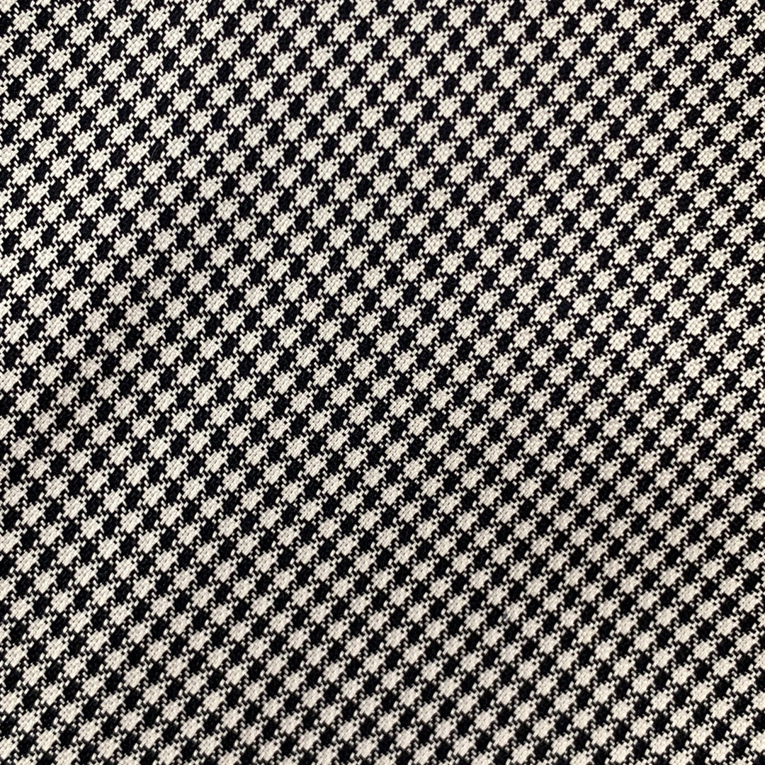 BRIONI Black & White Micro Plaid Silk Tie