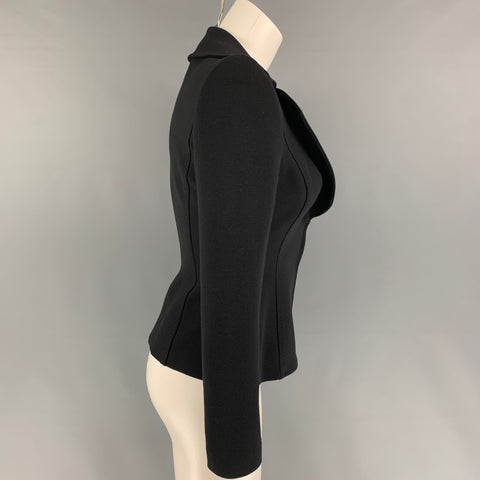 DOLCE &amp; GABBANA Taille 4 Veste en laine noire mélangée