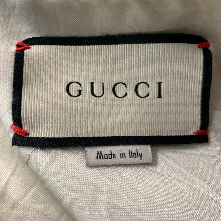 GUCCI FW2018 Runway Talla 2 Chaqueta corta con tachuelas de cuero gris dorado