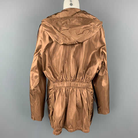 JEAN PAUL GAULTIER Taille 6 Veste à capuche boutonnée en laiton et soie cuivrée