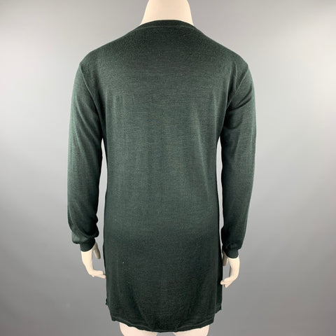 VALENTINO Size L Dark Green Lace Wool Blend Tunic Dress