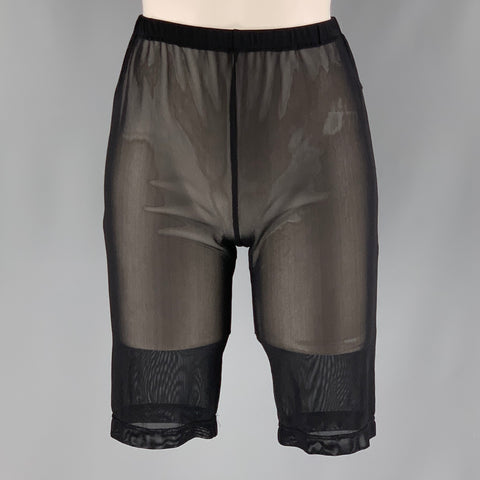DAVID KOMA Talla 10 Pantalones cortos transparentes de poliéster y elastano negros