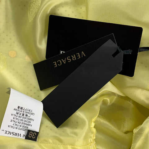 VERSACE Spring 2012 Size 2 Yellow & Gold Studded Leather Biker Jacket