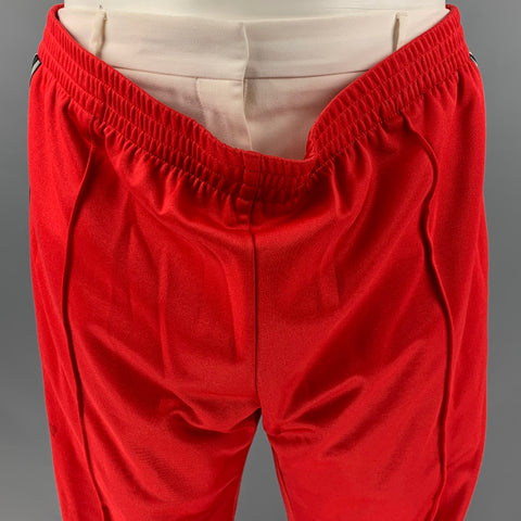 BURBERRY Talla 10 Pantalones casuales de algodón poliéster blanco rojo
