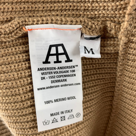 ANDERSEN-ANDERSEN Size M Camel Merino Wool Cardigan