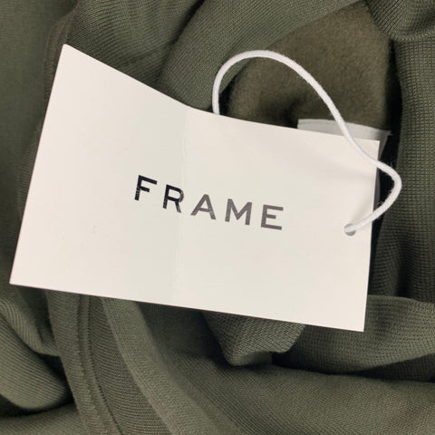FRAME Size M Olive Cotton Polyester Half Zip Sweatshirt