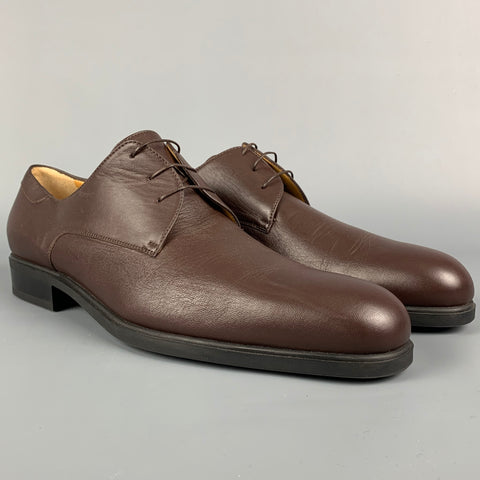 A. TESTONI Chaussures à lacets en cuir marron taille 12