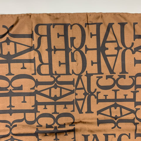 JAEGER Brown & Black Print Silk Scarf