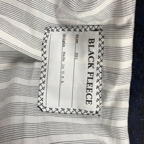 BLACK FLEECE Size 38 Black & Navy Houndstooth Wool Tuxedo Suit