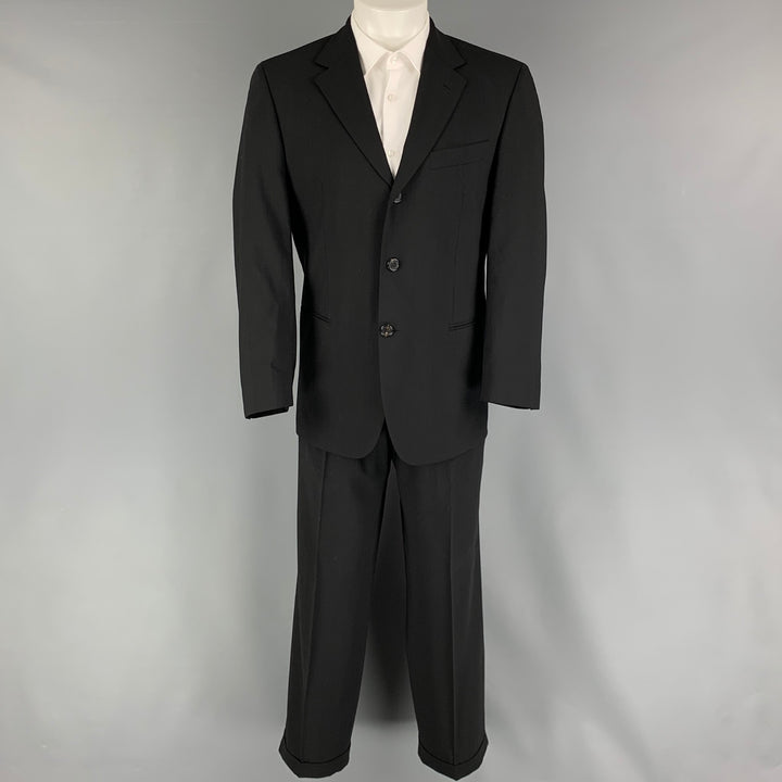 BOSS by HUGO BOSS Size 38 Short Black Virgin Wool Single breasted 34 29 Suit