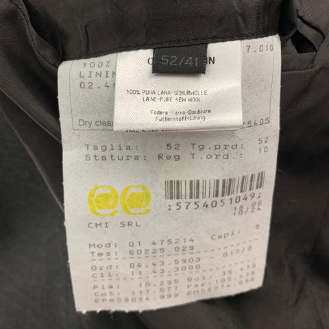 CALVIN KLEIN COLLECTION Size 42 Charcoal Wool Notch Lapel Suit