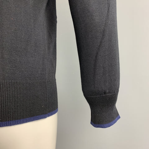 PS by PAUL SMITH Size S Navy Cotton Contrast Trim  Buttoned Cardigan Sweater