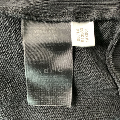 Y-3 Size L Black Solid Cotton Crew-Neck Sweatshirt