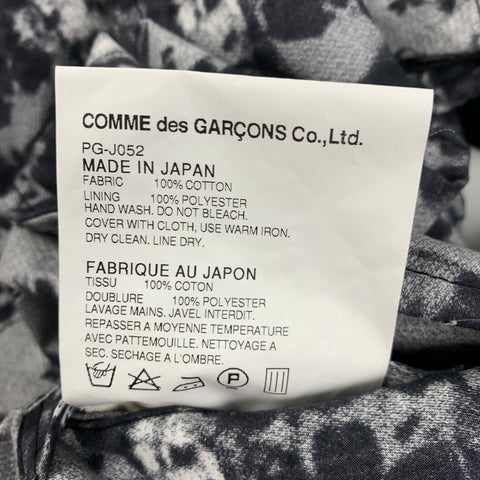 COMME des GARCONS HOMME PLUS Size XL Black White Skulls Cotton Sport Coat