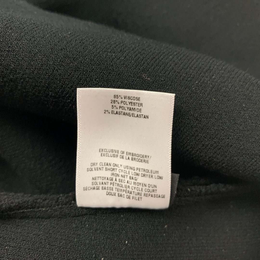 OSCAR DE LA RENTA 2021 Size L Black on Black Viscose Blend Sequined Cut Out Pullover