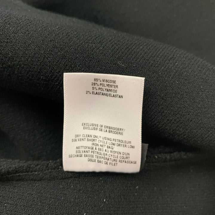 OSCAR DE LA RENTA 2021 Size L Black on Black Viscose Blend Sequined Cut Out Pullover