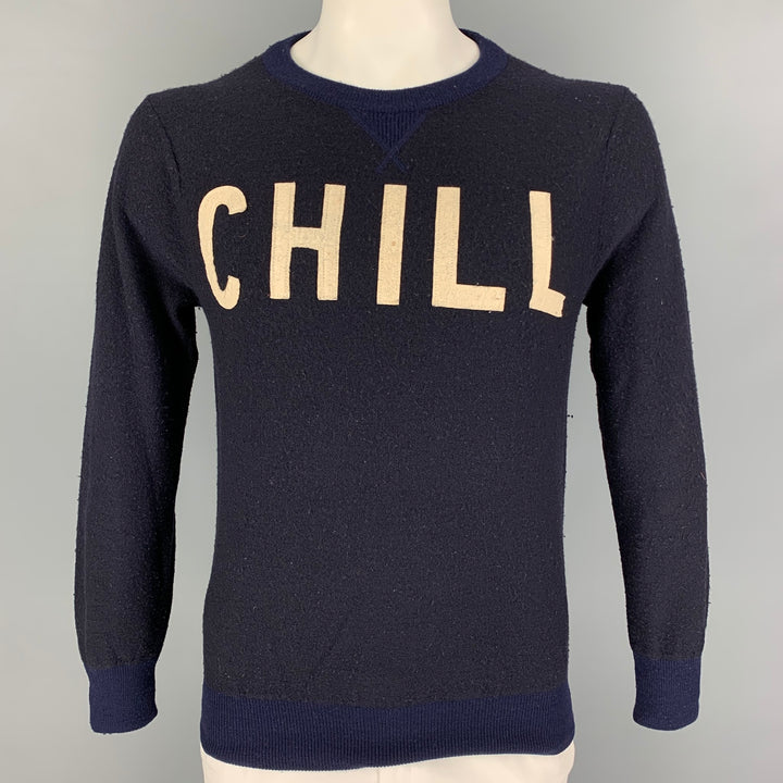 SCOTCH AND SODA Taille M Pull à col rond en laine beige marine